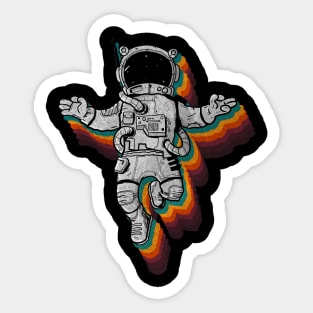 astronaut retro vintage rainbow space moon suit Sticker